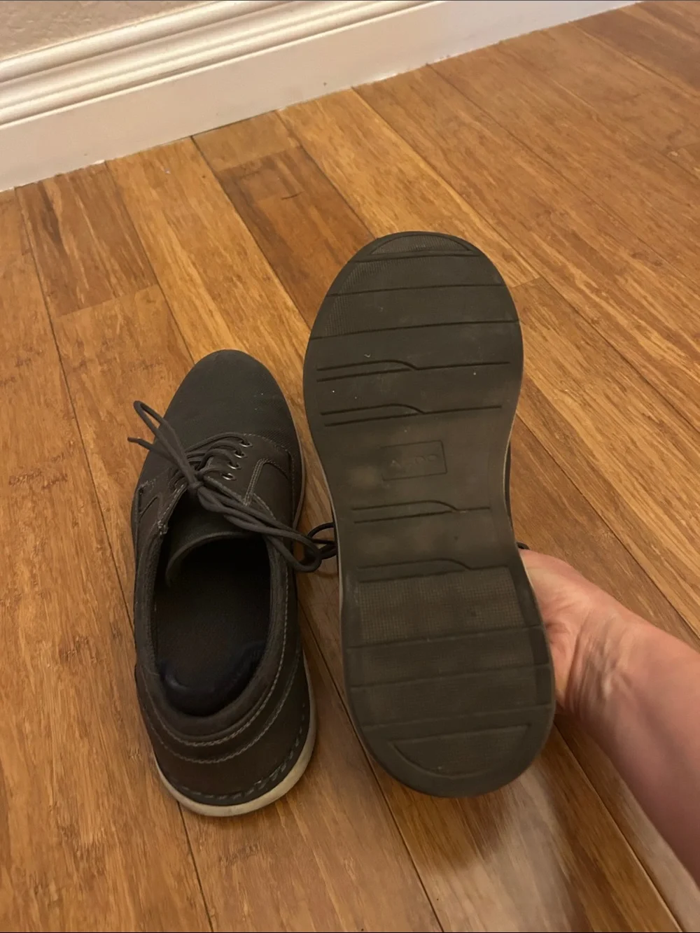 Aldo Men's Charcoal Lace-Up Slip-On Loafers